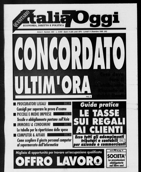 Italia oggi : quotidiano di economia finanza e politica